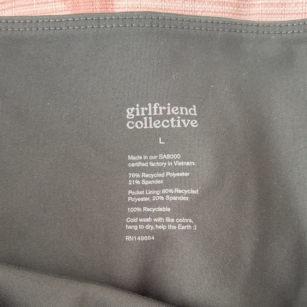 girlfriend collective Forest Green High-Rise Bike Shorts - Picture 2 of 3